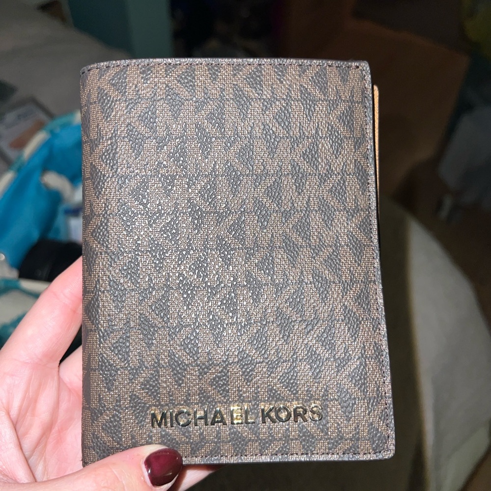 Michael Kors Monogram Brown Card Holder